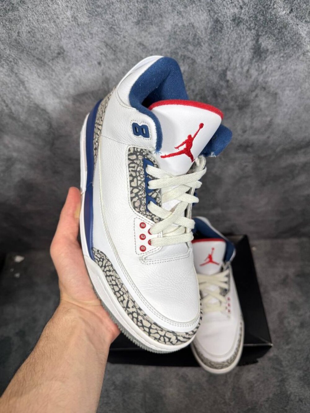 Size 8.5 | Jordan 3 True Blue With Box | Pre-Owned